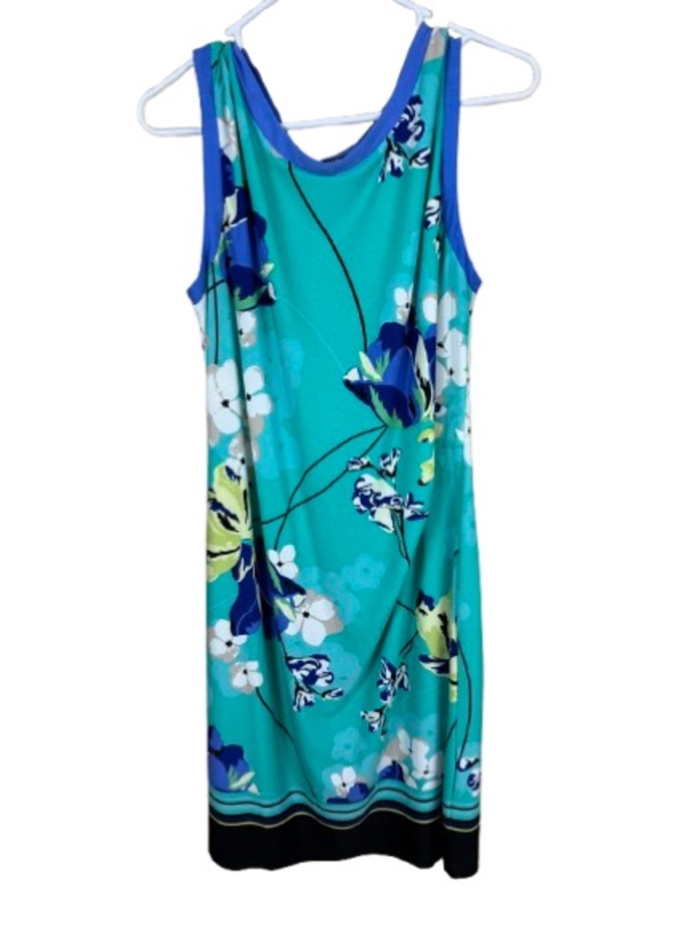 Apt. 9 Turquoise Floral Midi Dress with Blue Accents